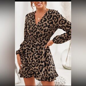 NWT Cupshe Cheetah Wrap Dress
